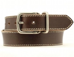 M and F Western Product N2711802 Men's Standard Belt in Brown Cow with Single Edge Stitch